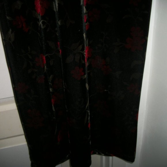 ROMANCE ROSES VINTAGE STRETCH VELVETEEN ROSES STEAMPUNK DRESS M - Picture 3 of 5